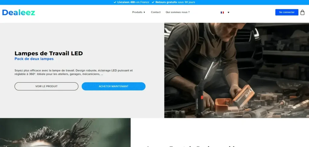 Capture d'écran du site de Dealeez